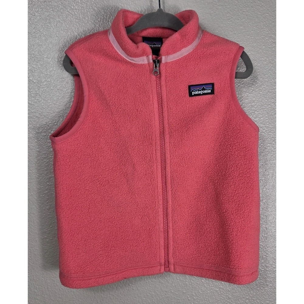 Patagonia Synchilla Fleece Vest 3T Pink Full Zip Toddler Girls Lightweight...